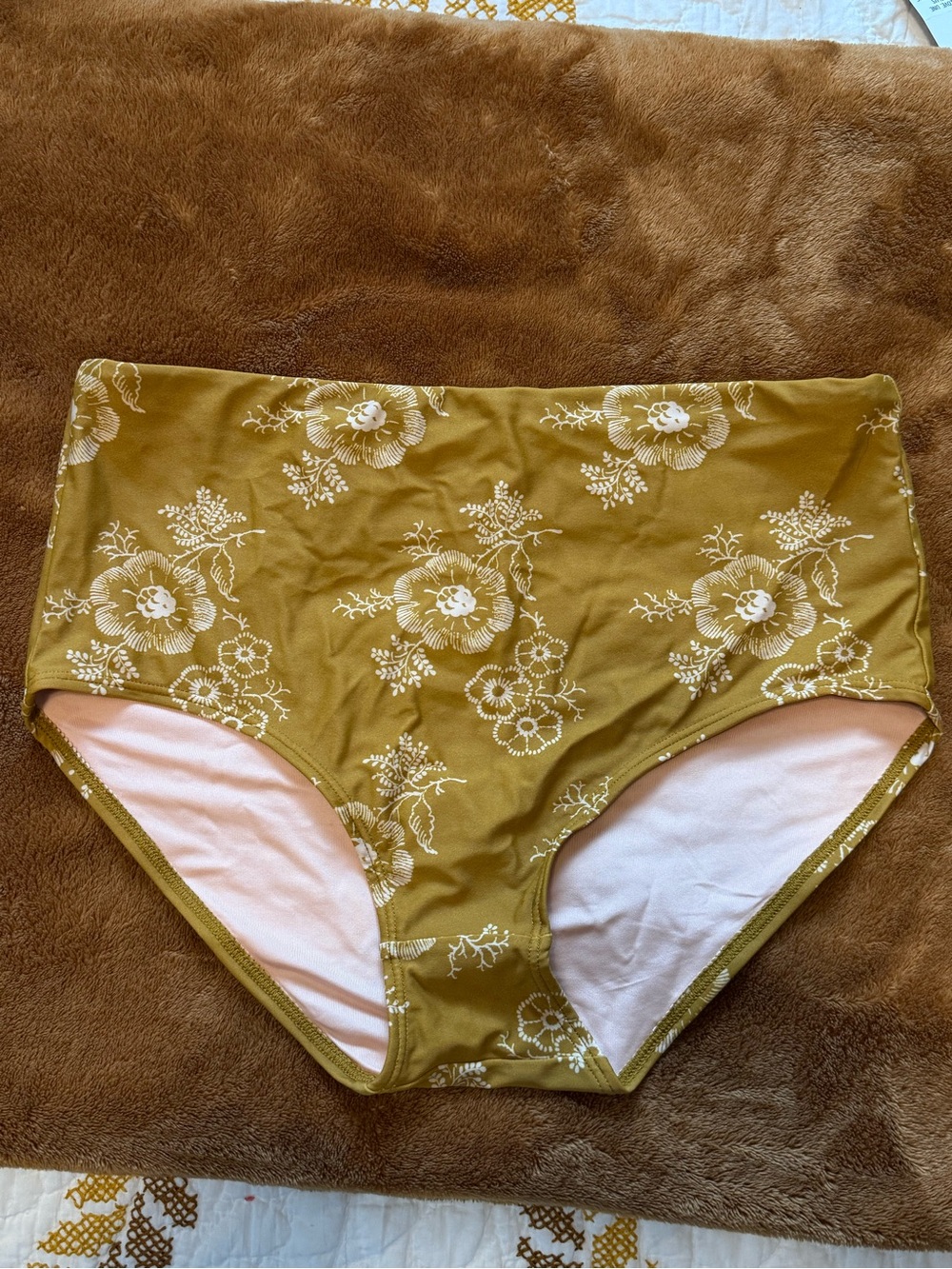 Women’s Madewell High Rise Bathing Suit Bottom Mustard Yellow